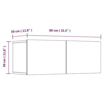 vidaXL TV-Schränke 2 Stk. Schwarz 80x30x30 cm Holzwerkstoff