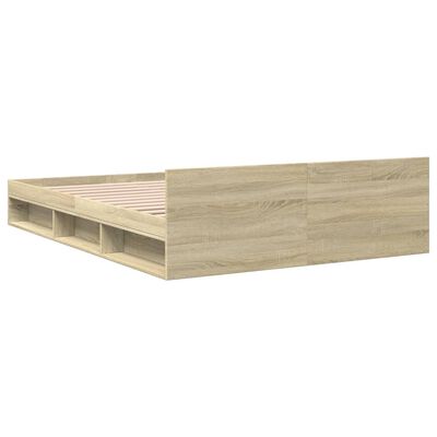 vidaXL Bettgestell mit Schubladen Sonoma-Eiche 140x190cm Holzwerkstoff