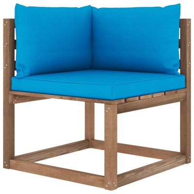 vidaXL 7-tlg. Garten-Lounge-Set aus Paletten mit Kissen Kiefernholz