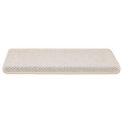 vidaXL Treppenmatten Selbstklebend Sisal-Optik 15 Stk. 65x21x4cm Creme