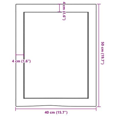 vidaXL Wandregal 40x50x(2-4) cm Massivholz Eiche Unbehandelt