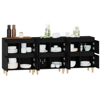 vidaXL Sideboards 3 Stk. Schwarz 60x35x70 cm Holzwerkstoff