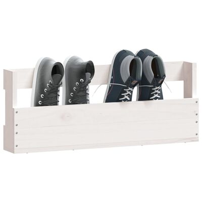 vidaXL Wand-Schuhregale 2 Stk. Weiß 59x9x23 cm Massivholz Kiefer