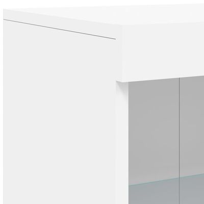 vidaXL Sideboard mit LED-Leuchten Weiß 181,5x37x100 cm