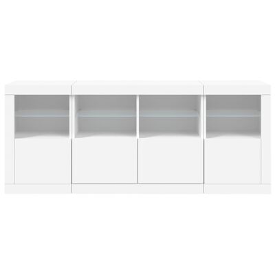 vidaXL Sideboard mit LED-Leuchten Weiß 163x37x67 cm