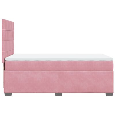 vidaXL Boxspringbett mit Matratze Rosa 80x200 cm Samt