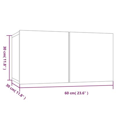 vidaXL TV-Wandschrank Grau Sonoma 60x30x30 cm Holzwerkstoff