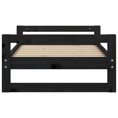 vidaXL Hundebett Schwarz 75,5x55,5x28 cm Massivholz Kiefer