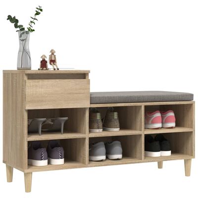 vidaXL Schuhregal Sonoma-Eiche 102x36x60 cm Holzwerkstoff