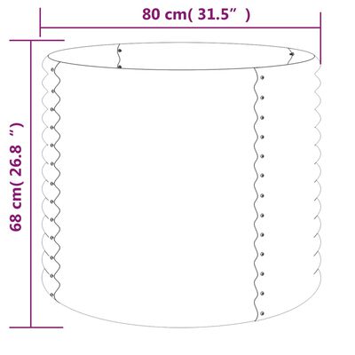 vidaXL Pflanzkübel Pulverbeschichteter Stahl 80x80x68 cm Grau