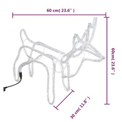 vidaXL 3-tlg. Rentier-Silhouetten-Set Warmweiß