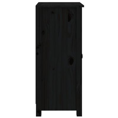 vidaXL Sideboards 2 Stk. Schwarz 39x35x80 cm Massivholz Kiefer