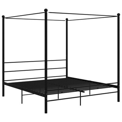 vidaXL Himmelbett Schwarz Metall 180x200 cm