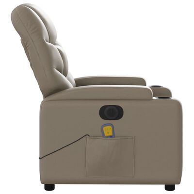 vidaXL Massagesessel Elektrisch Cappuccino-Braun Kunstleder