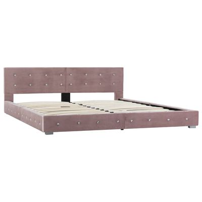 vidaXL Bett mit Memory-Schaum-Matratze Rosa Samt 180x200cm