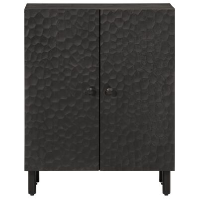 vidaXL Beistellschrank Schwarz 60x33x75 cm Massivholz Mango