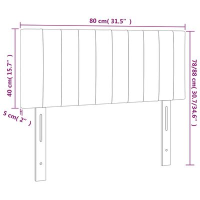 vidaXL LED Kopfteil Taupe 80x5x78/88 cm Stoff