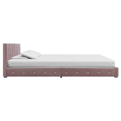 vidaXL Bett mit Memory-Schaum-Matratze Rosa Samt 180x200cm