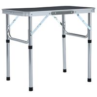 vidaXL Klappbarer Campingtisch Grau Aluminium 60x45 cm