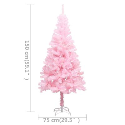 vidaXL Künstlicher Weihnachtsbaum mit Beleuchtung & Kugeln Rosa 150cm