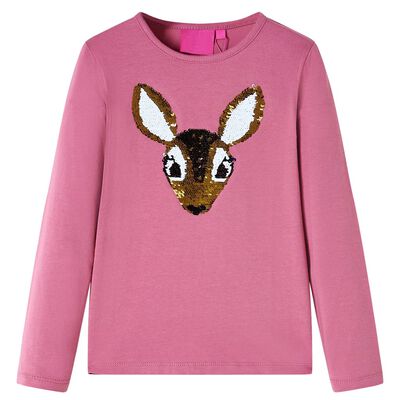 Kinder-Langarmshirt Himbeerrosa 104