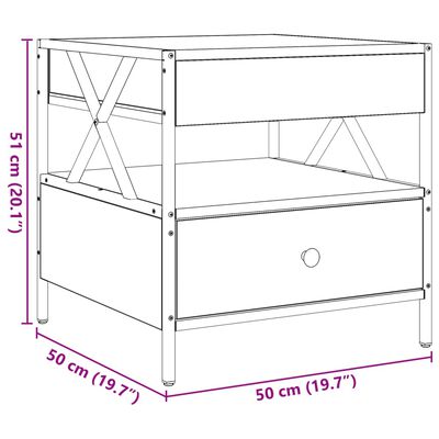 vidaXL Couchtisch mit Infinity-LED Grau Sonoma 50x50x51 cm