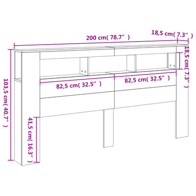 vidaXL LED-Kopfteil Weiß 200x18,5x103,5 cm Holzwerkstoff