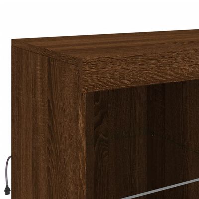 vidaXL Sideboard mit LED-Leuchten Braun Eichen-Optik 283x37x100 cm