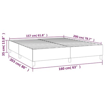 vidaXL Bettgestell Dunkelgrau 160x200 cm Samt