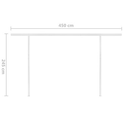 vidaXL Automatische Markise mit LED & Windsensor 5x3,5 m Orange Braun