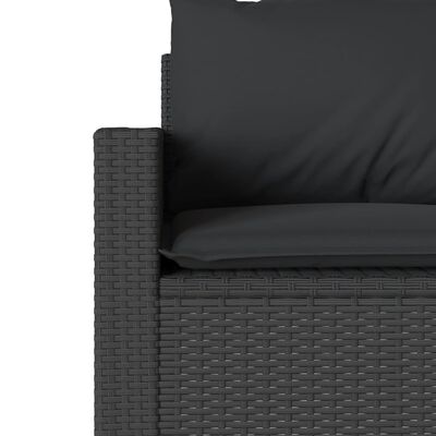 vidaXL 2-tlg. Garten-Essgruppe mit Kissen Schwarz Poly Rattan