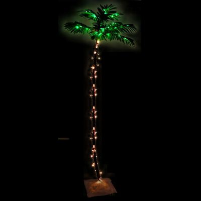 vidaXL Künstliche Palme mit 136 LEDs Warmweiß 220 cm