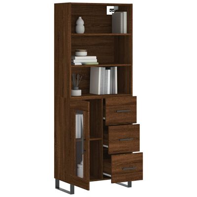 vidaXL Highboard Braun Eichen-Optik 69,5x34x180 cm Holzwerkstoff