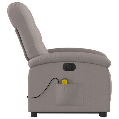 vidaXL Elektrischer Massagesessel mit Aufstehhilfe Taupe Stoff