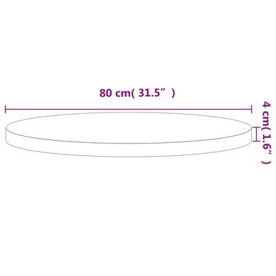 vidaXL Tischplatte Ø80x4 cm Rund Massivholz Buche