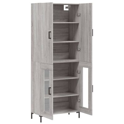 vidaXL Highboard Grau Sonoma 69,5x34x180 cm Holzwerkstoff