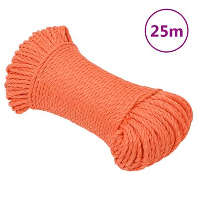 vidaXL Arbeitsseil Orange 3 mm 25 m Polypropylen