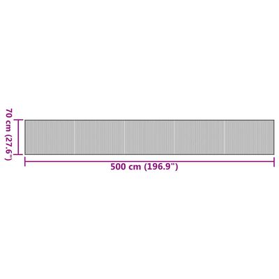 vidaXL Teppich Rechteckig Schwarz 70x500 cm Bambus