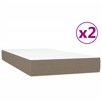 vidaXL Boxspringbett mit Matratze Taupe 200x200 cm Stoff