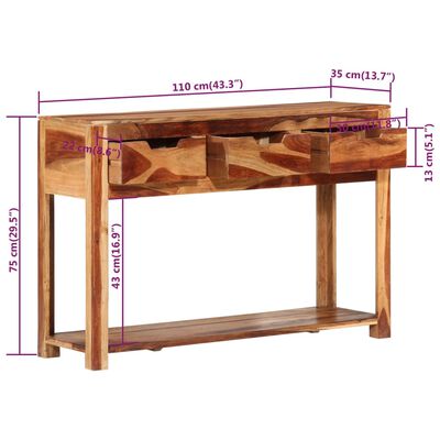 vidaXL Konsolentisch 110x35x75 cm Massivholz Akazie