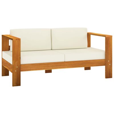 vidaXL 8-tlg. Garten-Lounge-Set mit Creme Auflagen Massivholz Akazie