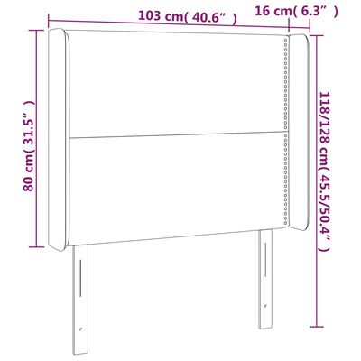 vidaXL Kopfteil mit Ohren Hellgrau 103x16x118/128 cm Samt