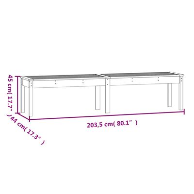 vidaXL 2-Sitzer-Gartenbank 203,5x44x45 cm Massivholz Douglasie