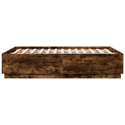 vidaXL Bettgestell Räuchereiche 140x190 cm Holzwerkstoff