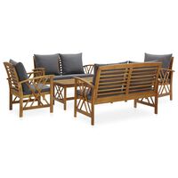 vidaXL 5-tlg. Garten-Lounge-Set mit Auflagen Massivholz Akazie