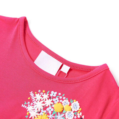 Kinder-T-Shirt Knallrosa 140