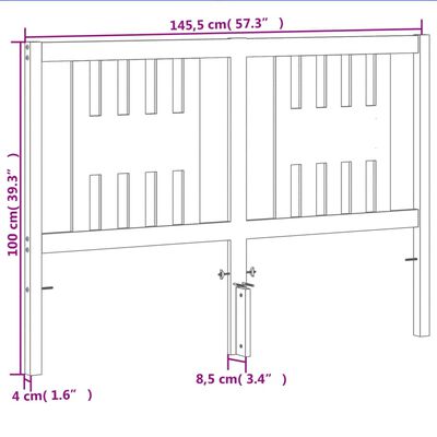 vidaXL Kopfteil Wachsbraun 140 cm Massivholz Kiefer