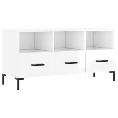 vidaXL TV-Schrank Hochglanz-Weiß 102x36x50 cm Holzwerkstoff