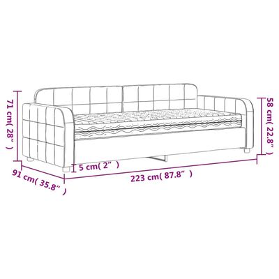 vidaXL Tagesbett mit Matratze Hellgrau 80x200 cm Samt