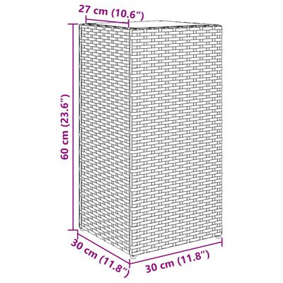 vidaXL Pflanzkübel Grau 30x30x60 cm Poly Rattan